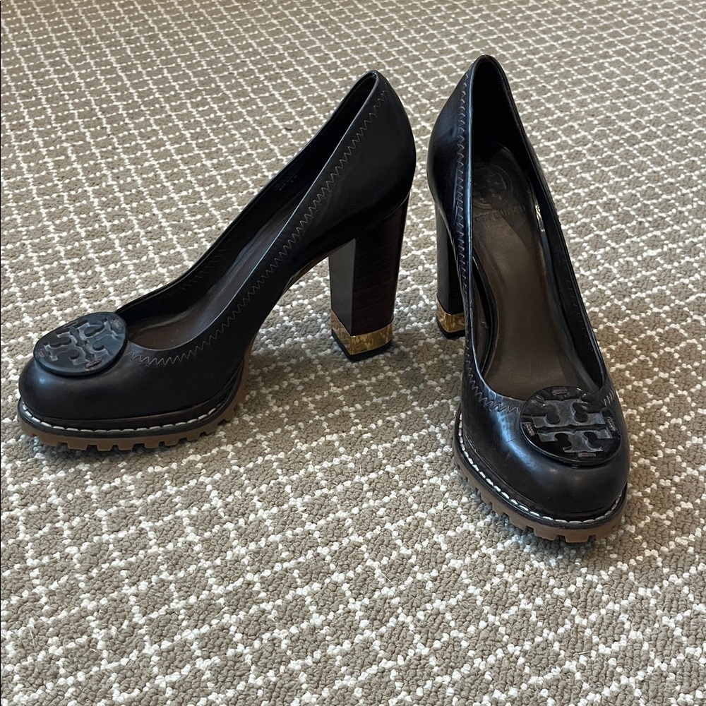 Tory Burch chocolate brown Chunky Heel Shoes